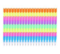 ibasenice 20pcs Colourful Stackable Pencils for Pupils and Teachers, Easy to Write Detachable Abs Multi-use Pencils for Class Prizes and Party Favors