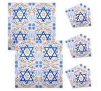 ibasenice 20pcs Disposable Paper Napkins Hanukkah Star of David Design Festive Holiday Beverage Lunch Napkins for Cocktail Parties Jewish Celebrations Tableware