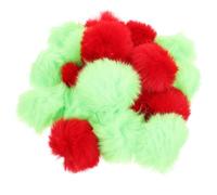 ibasenice 20pcs DIY Pom Pom Balls for Crafts and Decorations Soft Lightweight Artificial Pompoms Red and Fluorescent Green for Keychains Clothing Wedding and Home Accessories