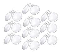 ibasenice 20pcs Fillable Transparent Christmas Xmas Tree Hanging Ornaments for Holiday Crafting and Decorations Flat Baubles for Family Gatherings and Celebrations
