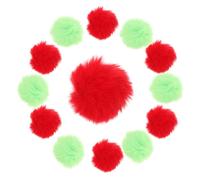 ibasenice 20pcs Fluffy Pom Pom Balls DIY Crafting Ornaments for Clothes Accessories for Keychains Wedding Home Decoration Bright Red Neon Green