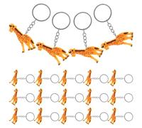 ibasenice 20Pcs Giraffe Keyring Charms Set - Cartoon Animal Pendant Keychains for Backpack and Bag - Jungle Theme Party Favors for and Adults