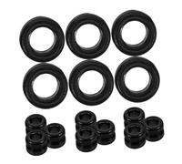 ibasenice 20pcs Metal Guitar String Beads for Folk and Electric Guitars Black 6mm Diameter 5mm Thickness Groove Decorative Replacement Beads