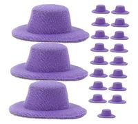 ibasenice 20pcs Mini Jazz Hats Purple Miniature Western Doll Accessories Compact Lightweight Craft Party Decorations for DIY Jewelry Making