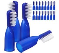 ibasenice 20pcs Mini Prison Toothbrush Thumb Sleeve Half-Finger Design Blue Wear-Resistant Oral Cleaning Brush for Travel and Institutional Use