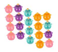ibasenice 20Pcs Miniature Cookware for Doll Houses Educational and Joyful Simulation Pots Mixed Colors for Imaginative Play and Mini House Decoration
