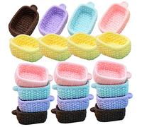 ibasenice 20pcs Miniature Dollhouse Baskets Tiny Baskets for Dollhouse Decoration Safe Accessories for Creative