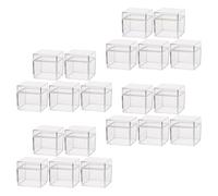ibasenice 20pcs Plastic Organizer Box with Lid for Small Items and Chocolate, Mini Square Candy Containers for Everyday Snack Sorting and Car Use, Stable Stacking and Easy Identification