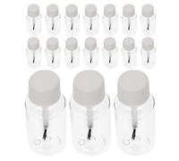 ibasenice 20pcs Refillable Nail Bottles with Brush Cap 20ml Plastic Nail Art Containers High Transparency Advanced Seal Protection for Parties