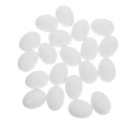 ibasenice 20Pcs Simulation Fake Pigeon Eggs Solid Plastic Durable Lightweight Bird Nest Breeding Eggs for Inducing Hatching and Laying Control