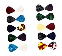 ibasenice 20pcs Xylonite Guitar Picks Variety Pack Multi-thickness Picks for Acoustic Electric Guitars Flexible Strumming Playing for Guitarists Random Colors