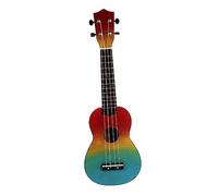 ibasenice 21-inch Rainbow Hand Painted Ukulele Set Backpack, Beginner Acoustic Ukulele for Starters, Small Cartoon Style Instrument for Travel and Practice