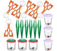 ibasenice 21Pcs Explorer Kit for Outdoor Nature Observation, Bug Catching Tool Set with Magnified Viewer Boxes, Tweezers, Handy Scoopers & Fake Insects, STEM Science Learning Toys for Boys Girls