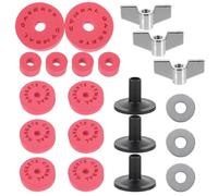 ibasenice 21pcs Red Eva Cymbal Cotton Pads Set Non-slip Drum Set Accessories with Metal Gasket for Drum Clutch Protection Suitable for Percussion Instruments