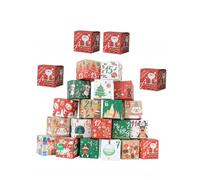 ibasenice 24pcs Christmas Apple Packaging Boxes Numbered 1 24 Candy Boxes for Xmas Wrapping 7cm Decorative Cartoon Apple Candy Holders for Holiday Advent Calendar