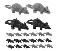 ibasenice 24pcs Halloween Prank Fake Mouse Realistic Rats Black and Gray for Scary Decorations Lifelike Animal Figures for Party Jokes and Spooky Fun