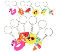 ibasenice 24pcs Hawaii Style Cartoon Key Chain Pendants Bulk Purse Charms for Handbags Beach Party Decorations Summer Party Favors with Flamingo Ice Cream Watermelon and More