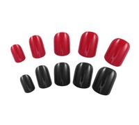 ibasenice 24pcs Light and Breathable Plastic Fake Nails with Removable Solid Colour Nail Decals, Simple and Stylish Manicure Stickers for Ladies