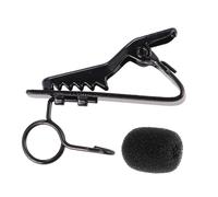 ibasenice 24pcs Metal Microphone Lapel Tie Clips 7.5mm Iron Mic Clips 12 Black Foam Windscreens Universal Mini Lavalier Microphone Set for Interviews Lectures Podcasts