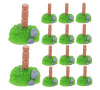 ibasenice 24pcs Miniature Farm Fence with Wood Piles Realistic Dollhouse Farm Accessories for DIY Micro Landscape Plastic and Wood Ornaments for Creative Miniature Scenes
