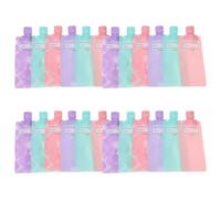 ibasenice 24pcs Reusable Plastic Lotion Refill Pouches 90ml with Easy Dispensing Cap, Leakproof Travel Containers for Shampoo and Liquids, for Camping and Short Trips