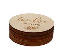 ibasenice 24pcs Wooden Discs Double-Sided Growth Tracking Cards for Safe Photo Props Cute Memory Keepsakes for Newborn Photography