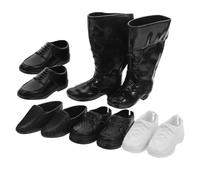 ibasenice 25 Pairs Scale Doll Shoes for Male Dolls Lightweight Plastic Miniature Dress Up Footwear with Realistic Details for Dollhouse Decorations and Costume Themes