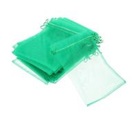 ibasenice 25pcs Green Mesh Fruit Protection Bags with Drawstring Closure Durable Organza Netting for Garden Fruit Tree Insect Control Lightweight Breathable Covers for Strawberry Grape and