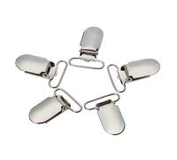 ibasenice 25pcs Metal Pacifier Suspender Clips for Crafting Silver Holders for Bibs Protective Insert Included