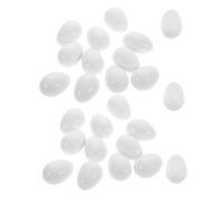 ibasenice 25pcs White Plastic Parrot Fake Eggs Simulated Bird Hatching Props for Parakeets Pigeons and Craft Use Reusable Stable Faux Nest Eggs for Breeding Management