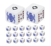 ibasenice 25pcs White Square Poker Dice Set for Tabletop Games Family Card Playing Party Accessories Fair Balanced Weight Comfortable Grip Board Game