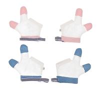 ibasenice 2pairs Sucking Finger Cots for Boy Girl Breathable Thumb Sucking Stop Gloves Protective Finger Cots for Boy Girl to Prevent Biting Nails Random Color