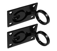 ibasenice 2pcs 304 Stainless Steel Yacht Deck Flush Pull Ring Handles Recessed Boat Hatch Latch Hardware for Marine Floor Hatch Covers, Large Matte Black