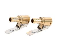 ibasenice 2pcs 8mm Copper Tire Air Chuck Clip-on Inflator Adapter Valve Connector for Car and Bike Pneumatic Pumps, Tire Inflation Quick Connector Compatible Standard Valves