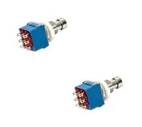 ibasenice 2pcs 9-pin 3pdt Foot Switch Electric Guitar Effects Pedal for Metal Rewiring