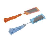 ibasenice 2pcs Acrylic Guzheng Nail Pick Storage Boards with Wrap-around Finger Card, Anti-lost Pipa Pick Holders in Blue and Orange for Guzheng Players