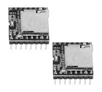 ibasenice 2pcs Adjustable Volume Mini Module Card Music Player Board for Dfplayer Mini Compact DIY Audio with Serial Control and U Disk Support Black