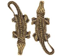 ibasenice 2pcs Alligator Charm Beads Brass Keychain Pendant Lightweight Portable Creative Design Animal Shape Golden DIY Jewelry Accessories for Bag and Key