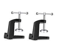 ibasenice 2pcs Aluminum Alloy C Clamp Table Lamp and Microphone Holder Clip with Firm Grip, Non-slip Design, Suitable for Home and Dorm Use, Black