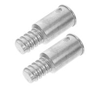ibasenice 2pcs American-Style Threaded Pole Adapter Tips for Broom and Mop Handles, Aluminum Alloy, Stable Connection, Silver, for Household Cleaning