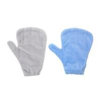 ibasenice 2pcs Anti-bite Gloves for Small Animals Sugar Glider Hamster Pet Handling Gloves with Soft Bathing Surface and Scratch Protection, Light Blue Grey White Pet Grooming Mitts