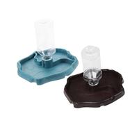ibasenice 2Pcs Automatic Reptile Water Dish for Tortoise Spider Lizard Durable Feeding Bowl with Easy Maintenance for Reptiles Turtle Drinking Accessory Lake Dark