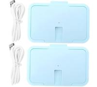 ibasenice 2pcs Baby Wet Wipe Warmer, Portable Warmers for Travel, Constant Temperature Heating Abs Wipes Holder for Diaper Changing, Baby Tissue Heater and Wet Tissue Heater
