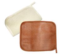 ibasenice 2pcs Back Exfoliating Tool Shower Scrubber for Body Double-Layer Nylon Exfoliating Net Comfortable Stylish Unique Design Home Use Random Color