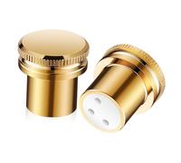 ibasenice 2pcs Balanced Head Protective Cap Female Xlr Cable End Caps Xlr Port Caps Xlr Adapter Protector Xlr Cable Cap Microphone Audio Adapter Cap Xlr Caps Pure Copper Dust Cover Gilded