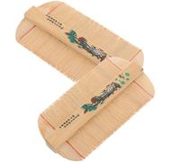ibasenice 2pcs Bamboo Dense Hair Comb for Hair Caring and Easy to Carry, Portable Tooth Comb Suitable for Home Use, Effective Dandruff Removal and Scalp Massage Tool Style