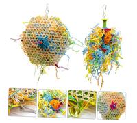 ibasenice 2pcs Bamboo Parrot Chewing Hanging Shredding Plaything for Pet Birds Promotes Physical Activity and Emotional Health Suitable for Parakeets and Lovebirds