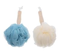 ibasenice 2pcs Bath Flowers Bathing Brush Wood Long Handle Simple Design Scrub Hard-to-Reach Areas Comfortable Experience Essential for The Household