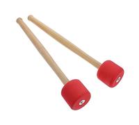 ibasenice 2pcs Big Foam Drum Hammers Wood Handle for Bass Drum Percussion, Red Drumsticks Set for Drummers