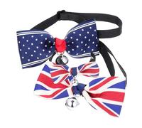 ibasenice 2pcs Bowknot Dog and Cat Collars with Decorative Adornments for Festivals Comfortable and Pet Neckwear in Union Jack Navy Star